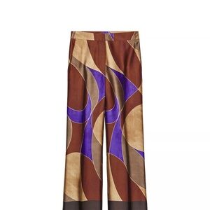 NWT Zara Printed Satin Pants S